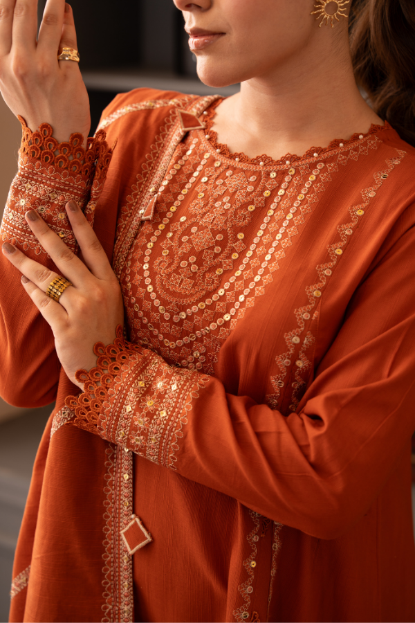 Tanabana fabrics-3 Piece - Embroidered Khaddar - V7 - 09