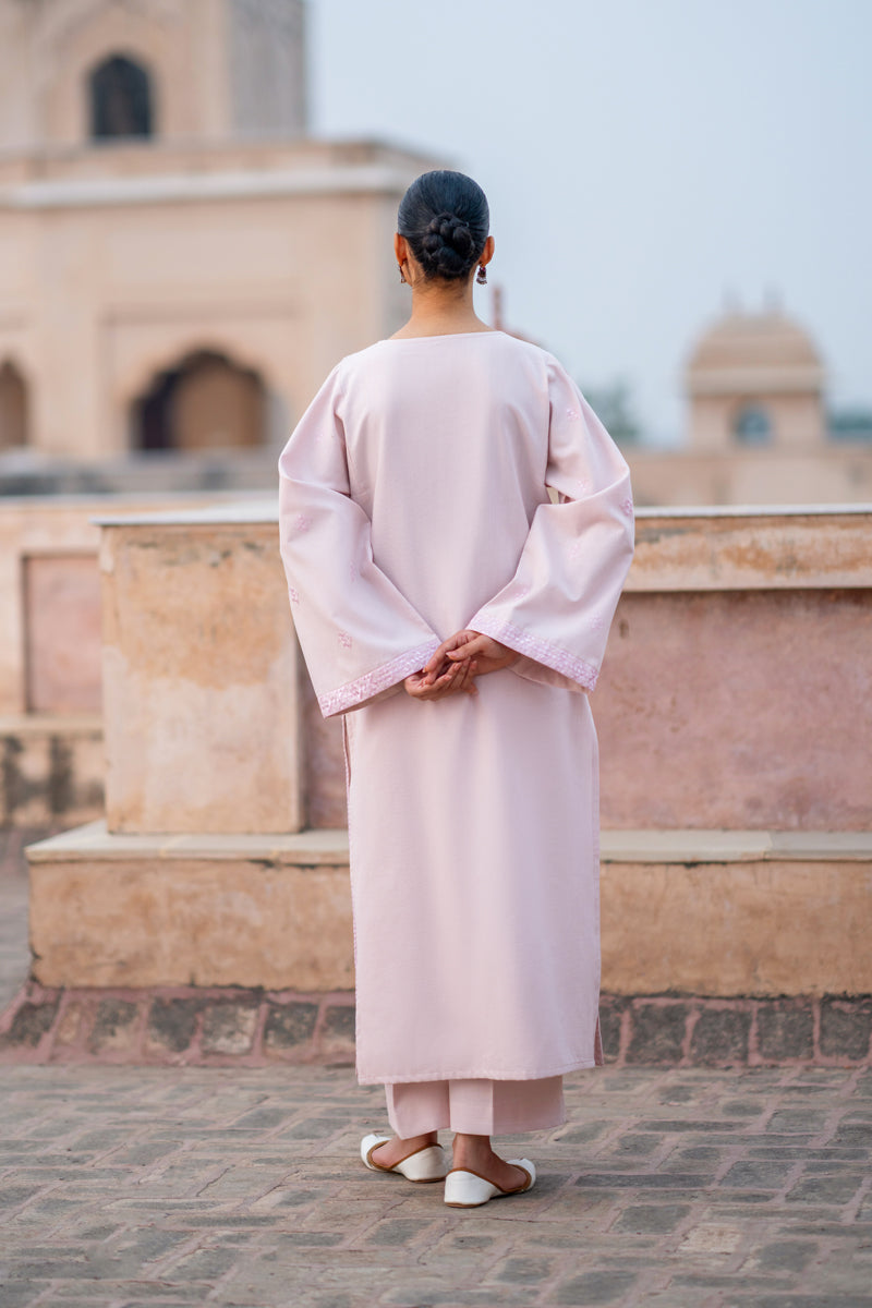 Tanabana fabrics 2 piece- Dyed Embroidered khaddar suit- LC-01