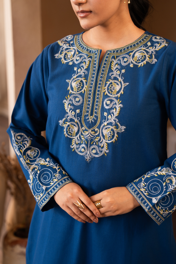 Tanabana Fabrics 2 Piece - Embroidered Khaddar Suit - AEK - 02