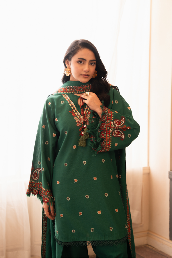 Tanabana fabrics-3 Piece - Embroidered Khaddar - V7 - 05