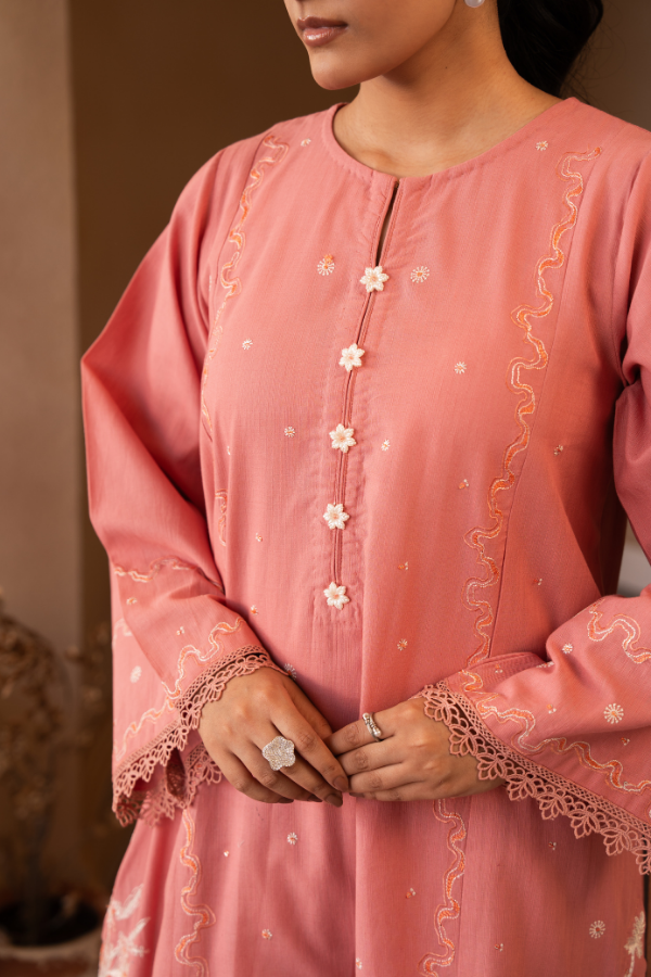 Tanabana Fabrics 2 Piece - Embroidered Khaddar Suit - AEK - 06
