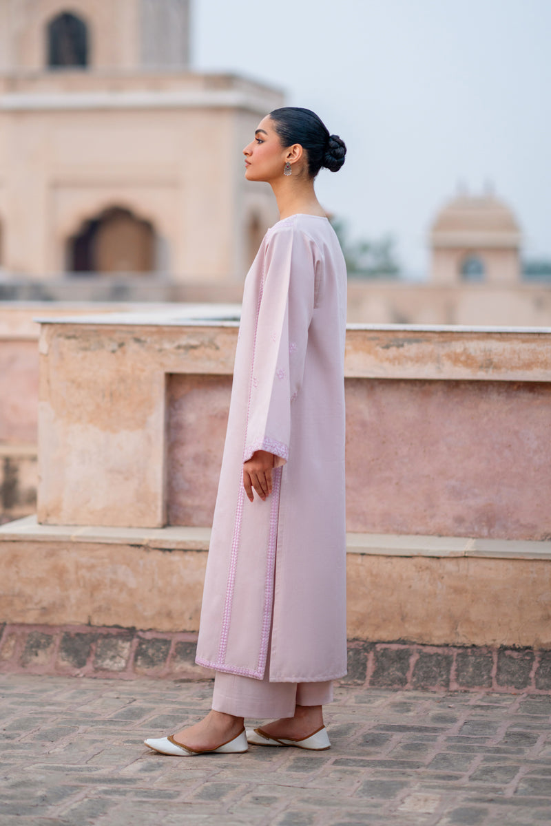 Tanabana fabrics 2 piece- Dyed Embroidered khaddar suit- LC-01