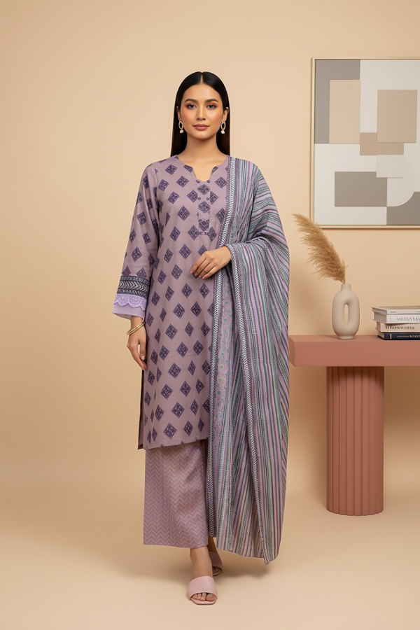 Tanabana fabrics 3 Piece - Printed Premium Khaddar - V5 - 08