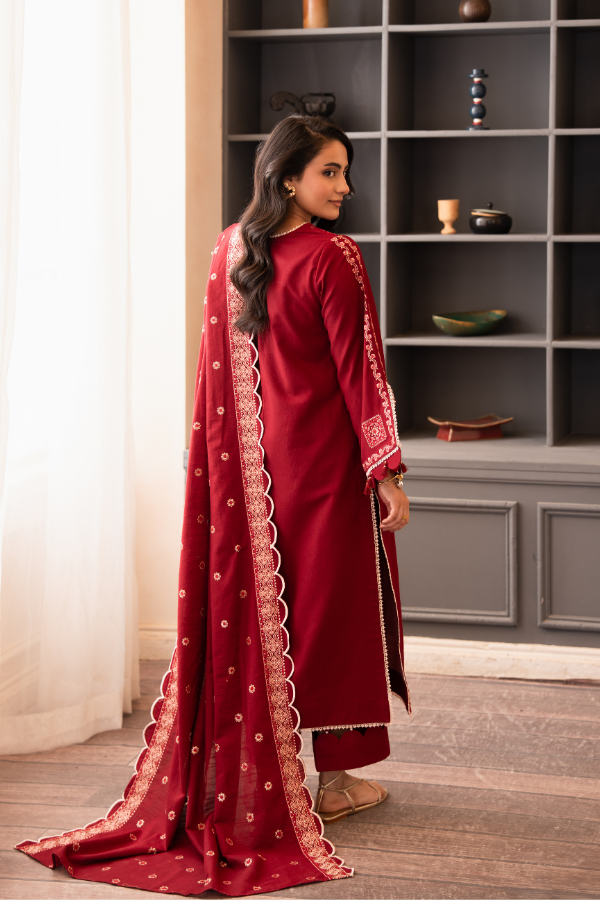 Tanabana fabrics-3 Piece - Embroidered Khaddar - V7 - 08