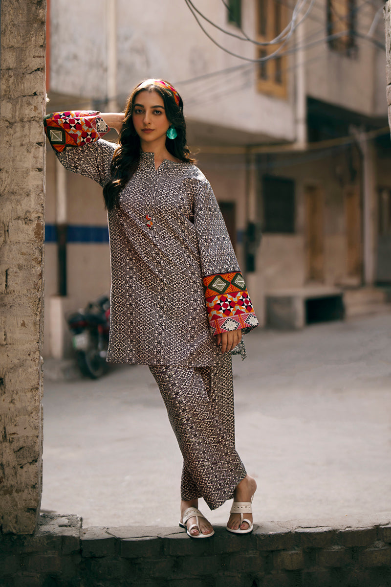 Tanabana Fabrics 2 Piece - Printed Stitched Khaddar Suit - PP-03