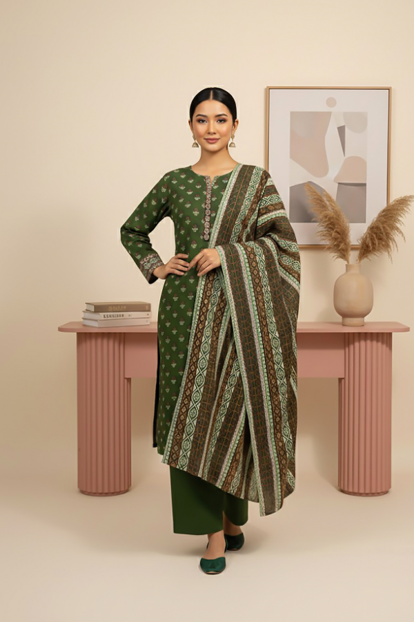 Tanabana fabrics 3 Piece - Printed Premium Khaddar - V5 - 07