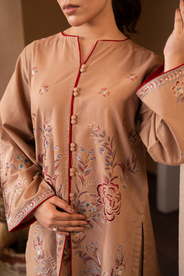 Tanabana Fabrics 2 Piece - Embroidered Khaddar Suit - AEK - 04