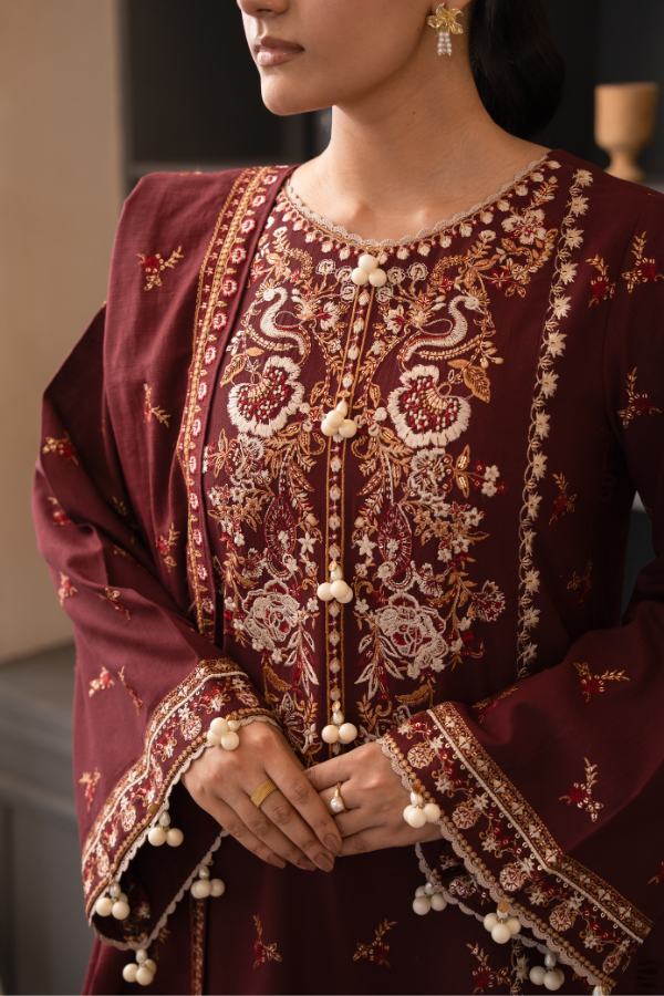 Tanabana fabrics-3 Piece - Embroidered Khaddar - V7 - 07