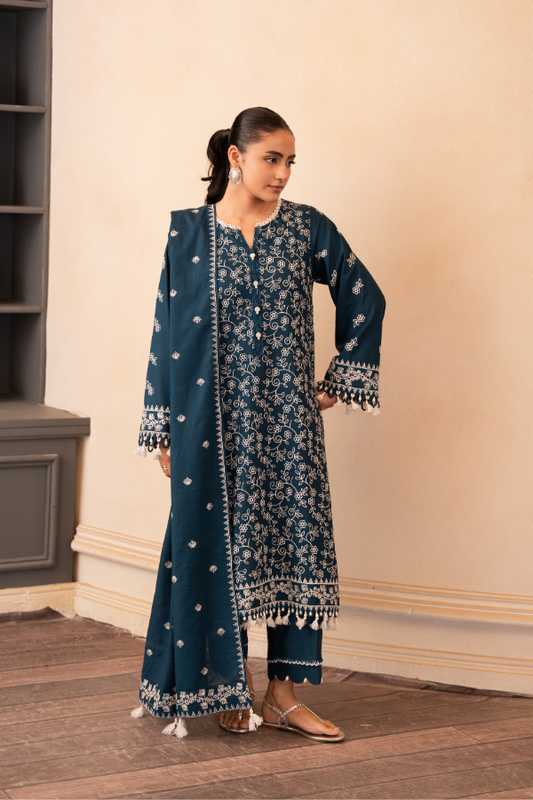 Tanabana-3 Piece - Embroidered Khaddar - V7 - 01