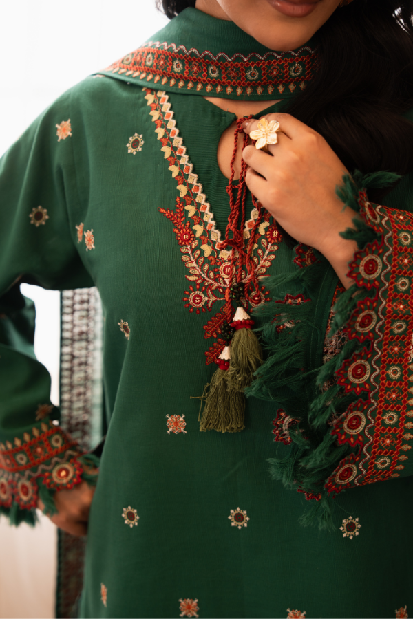 Tanabana fabrics-3 Piece - Embroidered Khaddar - V7 - 05