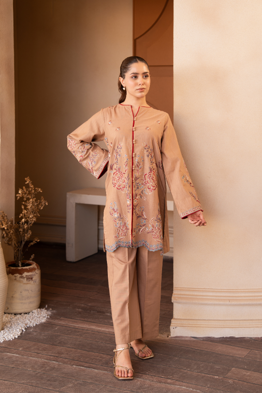 Tanabana Fabrics 2 Piece - Embroidered Khaddar Suit - AEK - 04