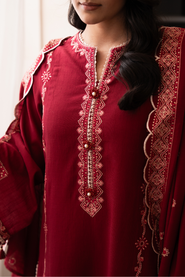 Tanabana fabrics-3 Piece - Embroidered Khaddar - V7 - 08