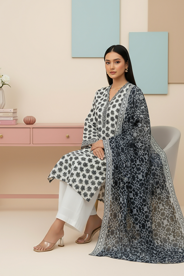 Tanabana fabrics 3 Piece - Printed Premium Khaddar - V5 - 03