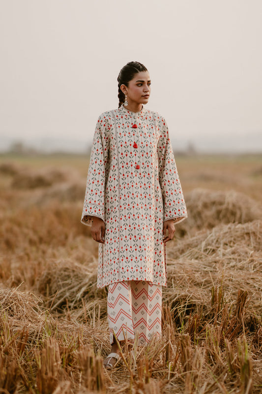 Tanabana Fabrics 2 Piece - Printed Stitched Khaddar Suit - NG-09