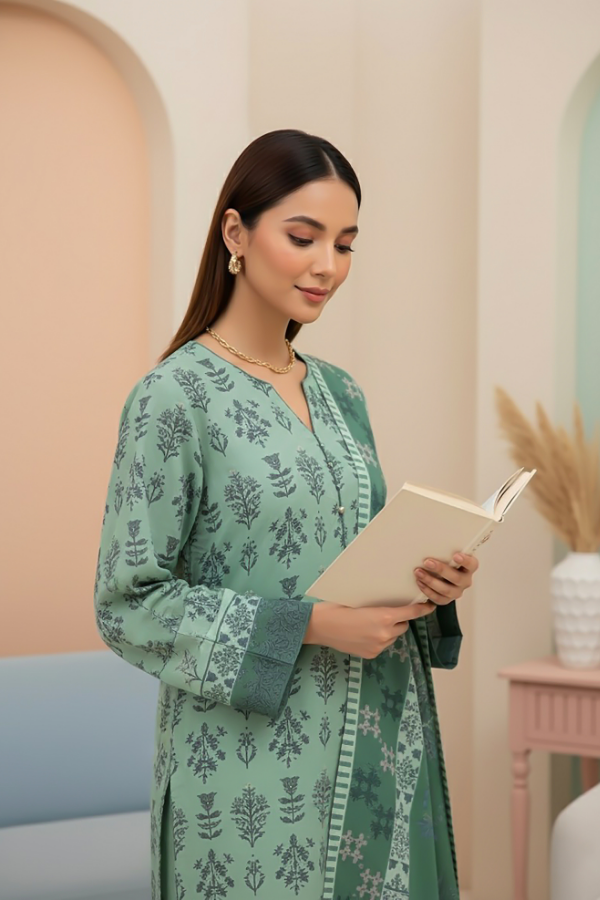 Tanabana fabrics 3 Piece - Printed Premium Khaddar - V5 - 04