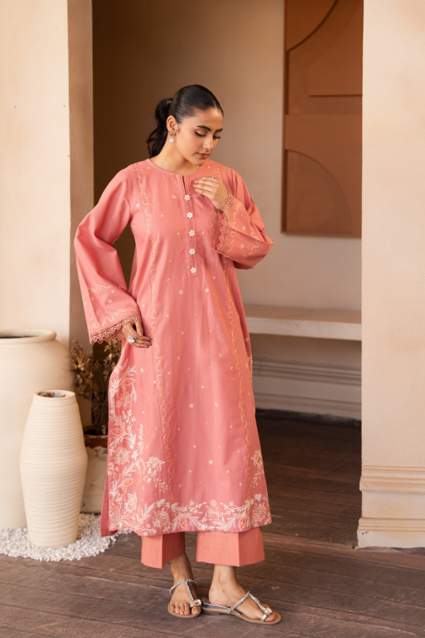 Tanabana Fabrics 2 Piece - Embroidered Khaddar Suit - AEK - 06