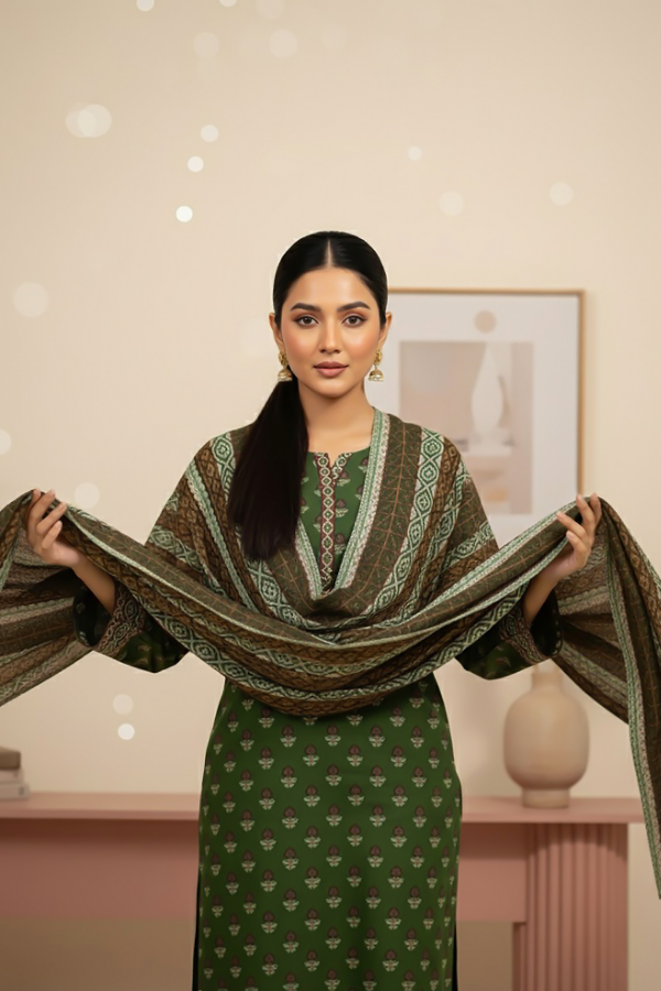 Tanabana fabrics 3 Piece - Printed Premium Khaddar - V5 - 07