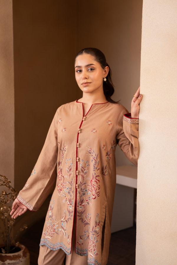 Tanabana Fabrics 2 Piece - Embroidered Khaddar Suit - AEK - 04