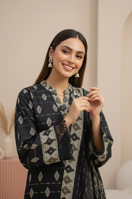 Tanabana fabrics 3 Piece - Printed Premium Khaddar - V5 - 10