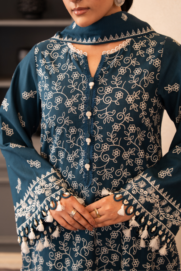 Tanabana-3 Piece - Embroidered Khaddar - V7 - 01