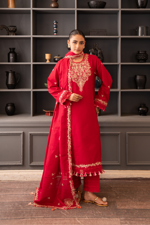 Tanabana fabrics-3 Piece - Embroidered Khaddar - V7 - 06