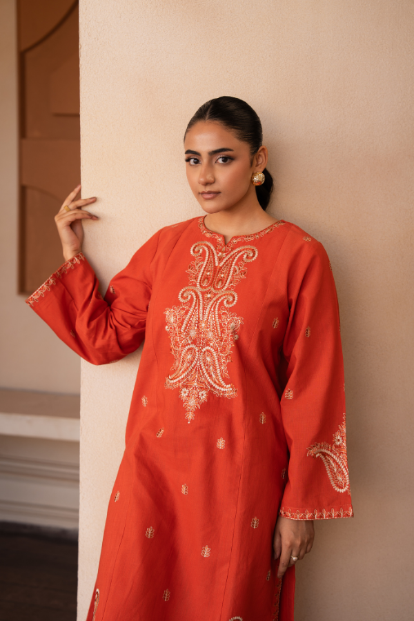 Tanabana Fabrics 2 Piece - Embroidered Khaddar Suit - AEK - 03