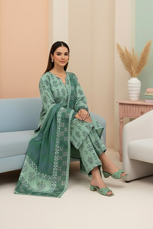 Tanabana fabrics 3 Piece - Printed Premium Khaddar - V5 - 04