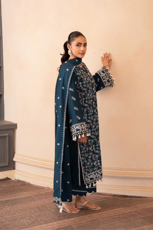 Tanabana-3 Piece - Embroidered Khaddar - V7 - 01