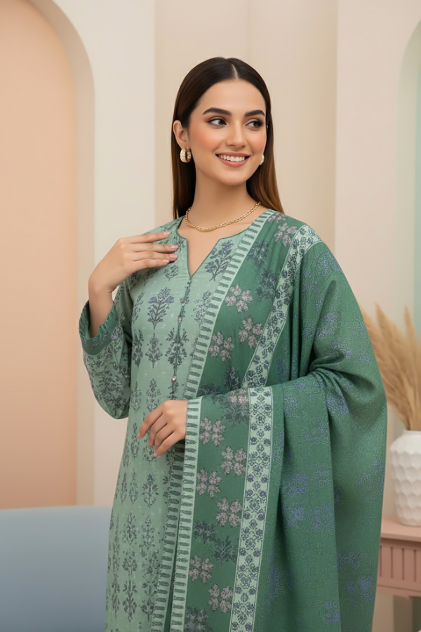 Tanabana fabrics 3 Piece - Printed Premium Khaddar - V5 - 04