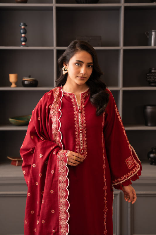 Tanabana fabrics-3 Piece - Embroidered Khaddar - V7 - 08