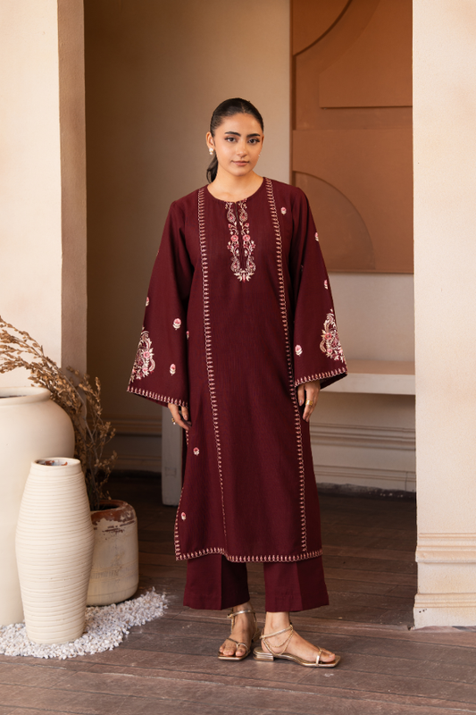 Tanabana Fabrics 2 Piece - Embroidered Khaddar Suit - AEK - 05