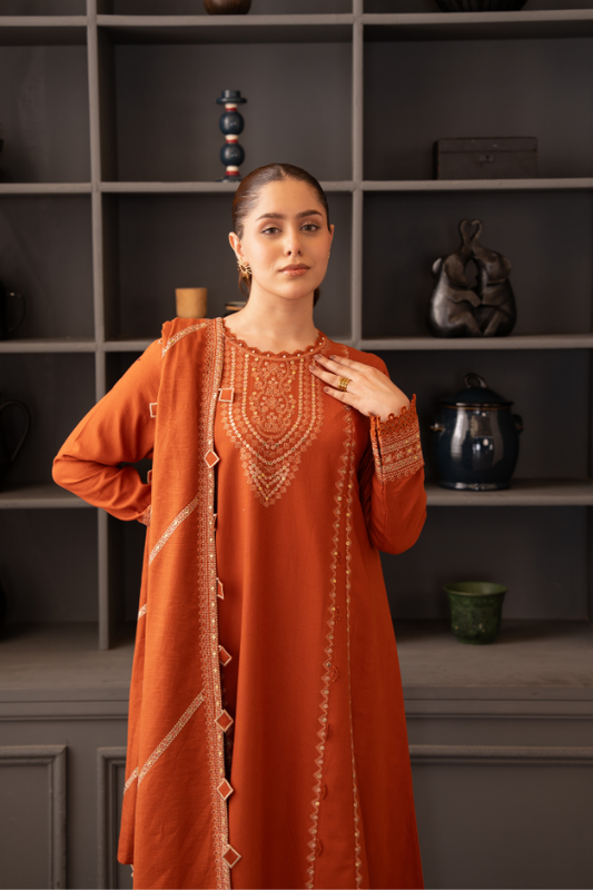 Tanabana fabrics-3 Piece - Embroidered Khaddar - V7 - 09