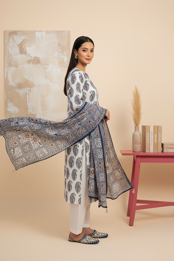 Tanabana fabrics 3 Piece - Printed Premium Khaddar - V5 - 05