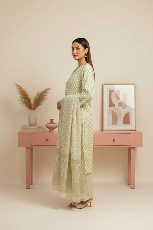 Tanabana fabrics 3 Piece - Printed Premium Khaddar - V5 - 06