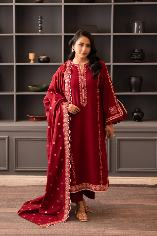 Tanabana fabrics-3 Piece - Embroidered Khaddar - V7 - 08